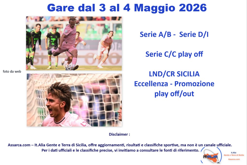 Gare dal 2 al 4 Maggio 2026