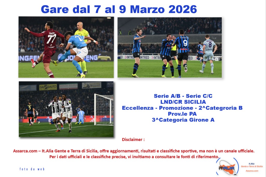 Gare dal 7 al 9  Marzo 2026