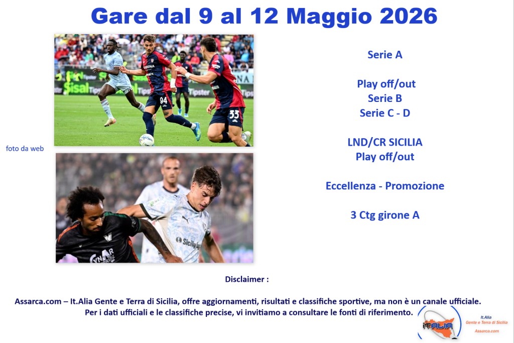 Gare dal 9 al 12 Maggio 2026