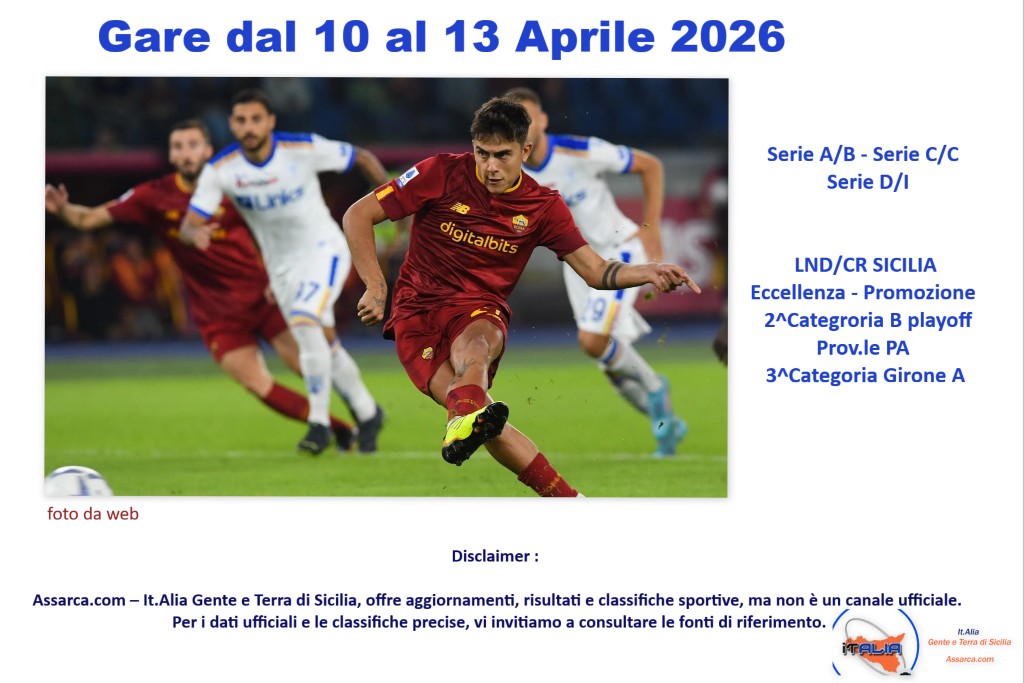 Gare dal 10 al 13 Aprile 2026