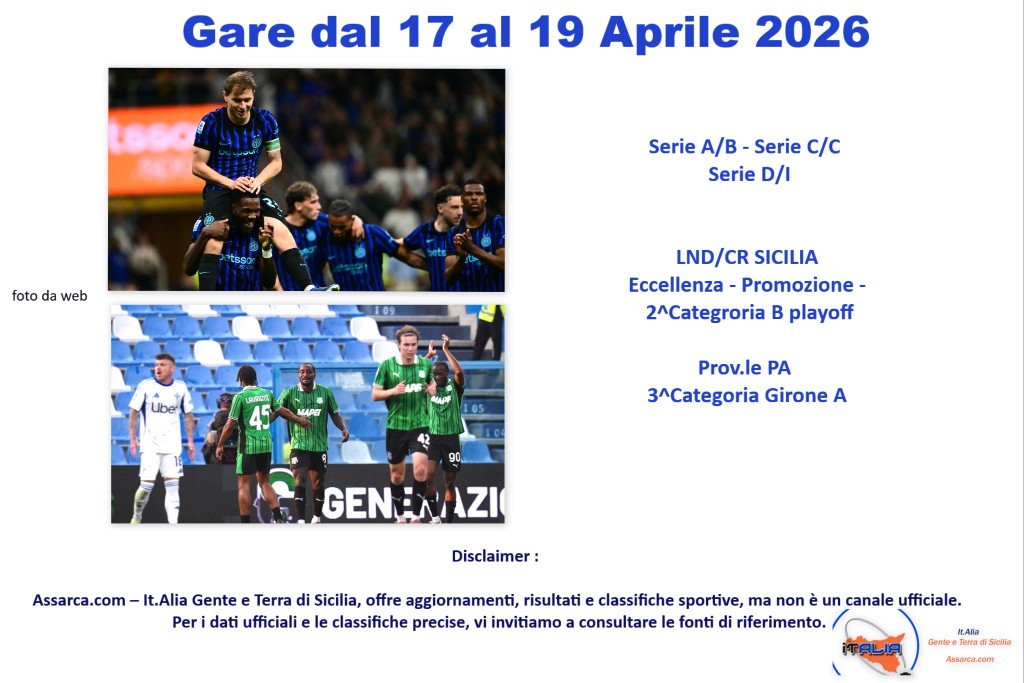 Gare dal 17 al 19 Aprile 2026