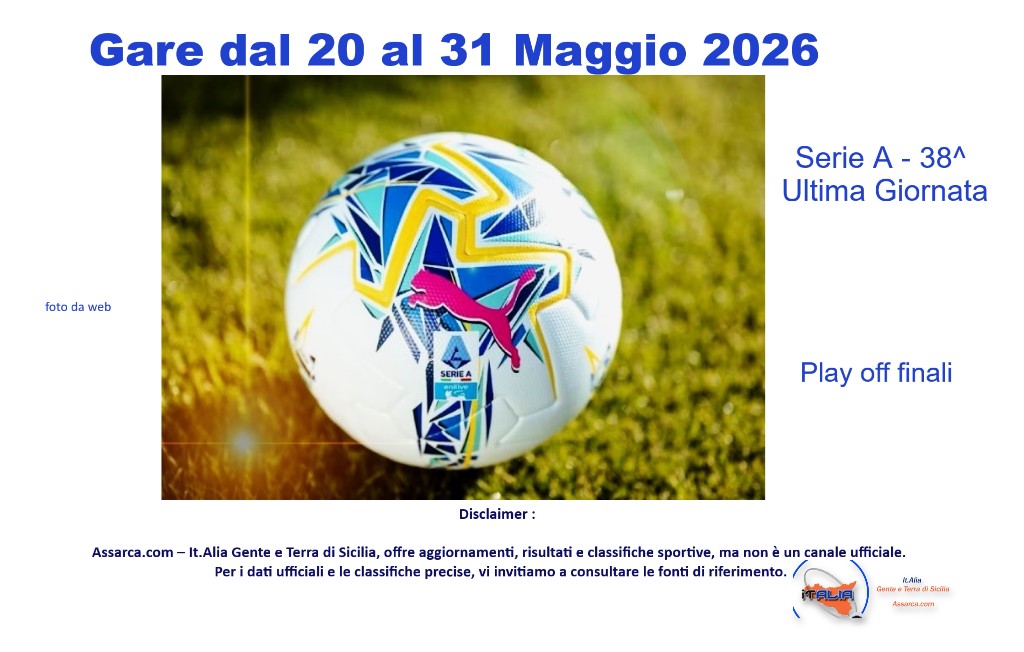 Gare dal 20 al 31 Maggio 2026