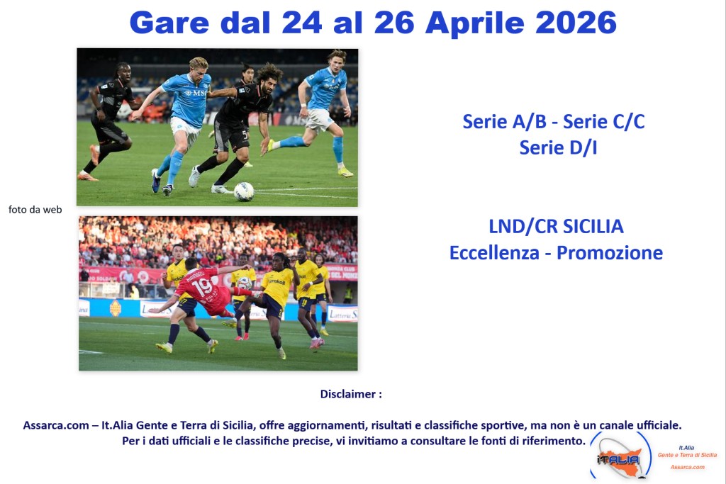 Gare dal 24 al 26 Aprile 2026