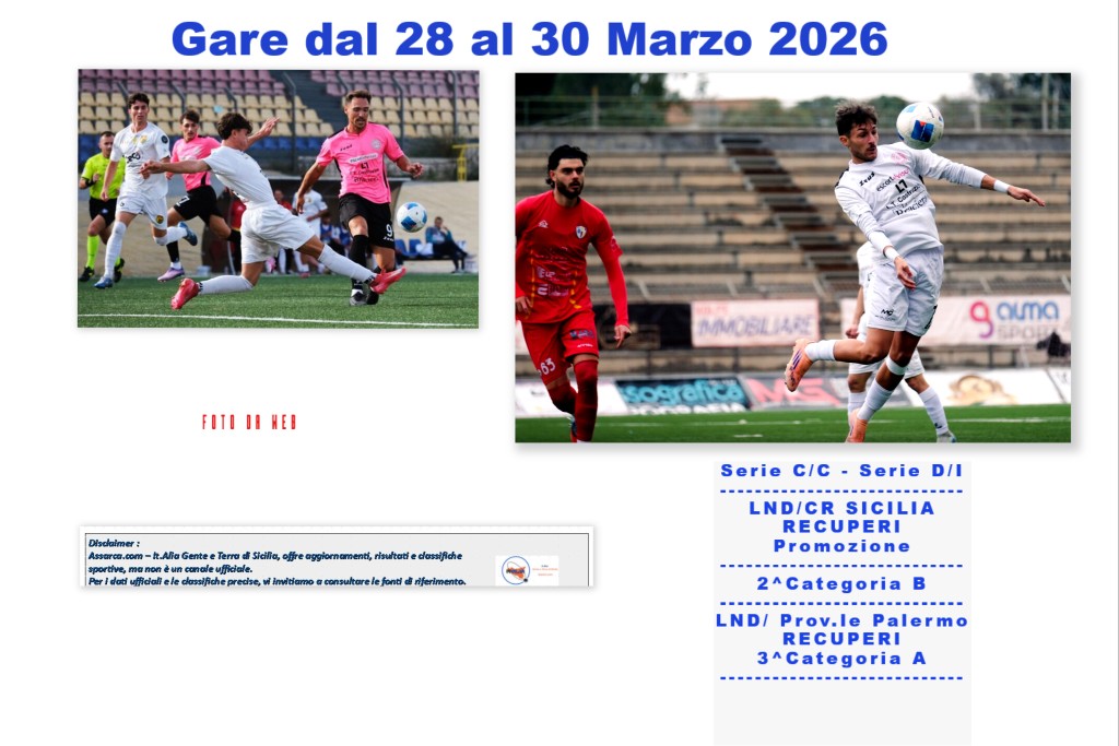 Gare dal 28 al 30 Marzo 2026