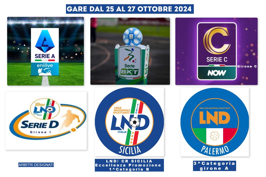 Gare dal 25 al 27 Ottobre 2024  ( 26 e 27 -  3^ Categoria 2024/25 )