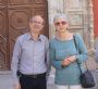 Ottavia Piccolo con il Presidente di Siciliantica della sede di Ciminna