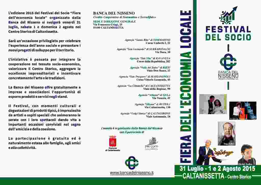 Il Programma ufficiale del Festival del Socio 2015
