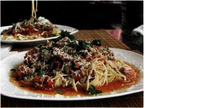 <b>PASTA CU LA SARSA E MULINCIANI FRITTI</b>