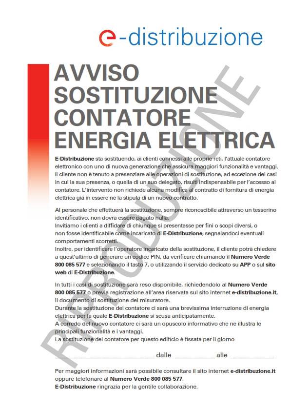 Città di Padula » Avviso sostituzione contatore energia elettrica