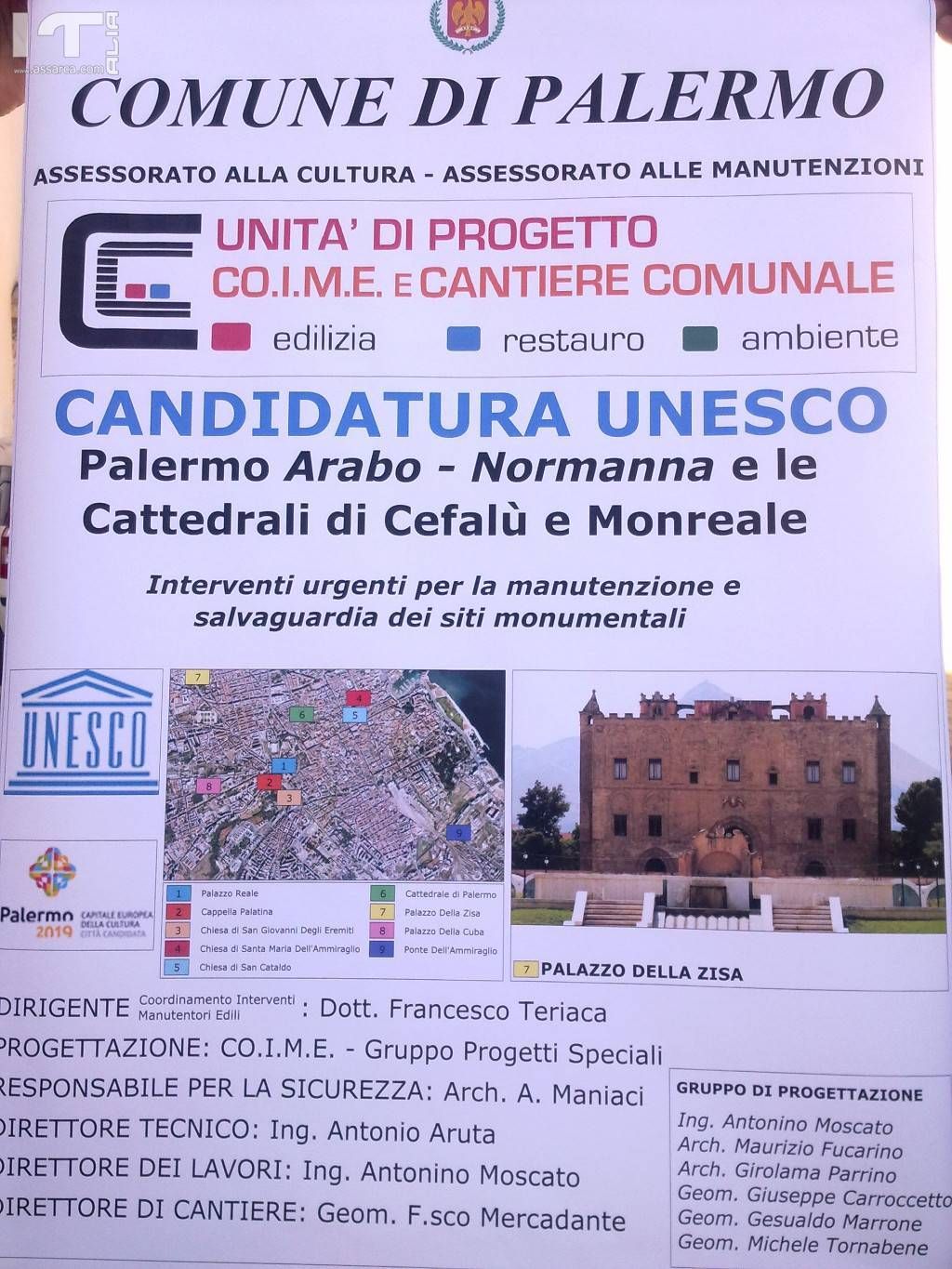 Unesco - Palermo Araba-Normanna - Interventi sui siti  monumentali - Itinerari della memoria 14, 