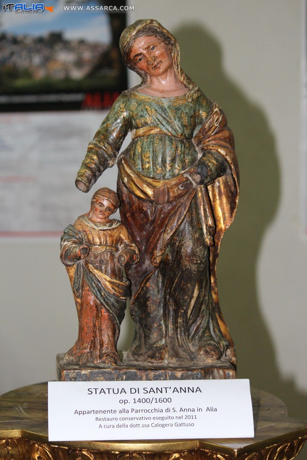 Statua di Sant`Anna restaurata dalla nostra concittadina Calogera Gattuso