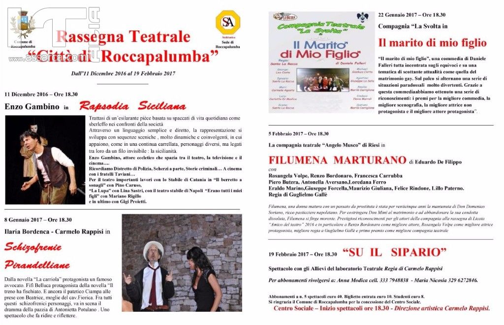 A Roccapalumba Rassegna teatrale organizzata da SiciliAntica