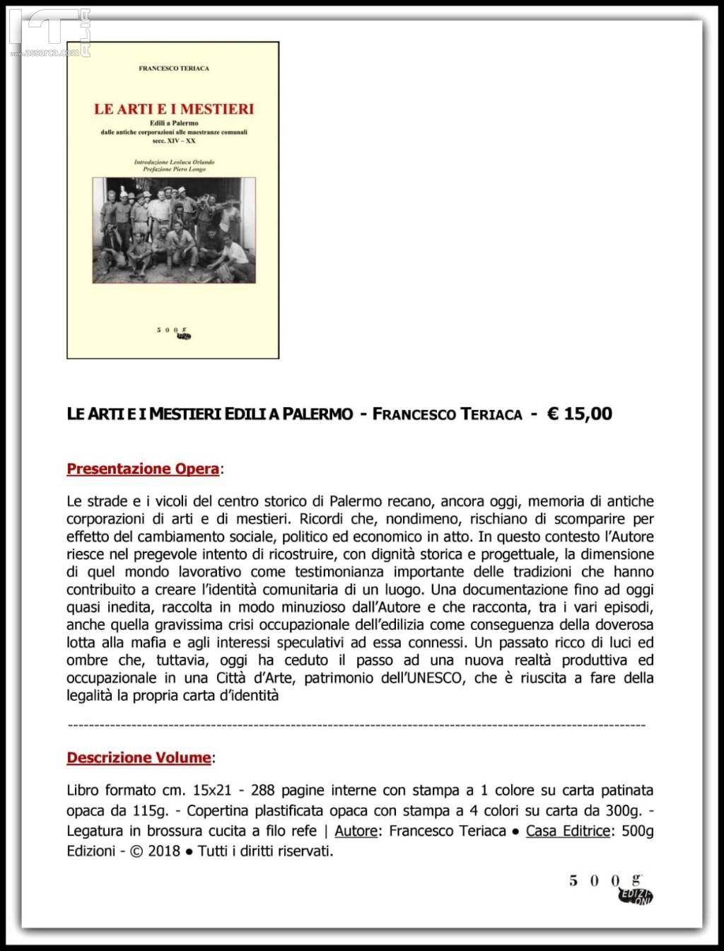 Saggio storico - Le arti e i mestieri - Edili a Palermo