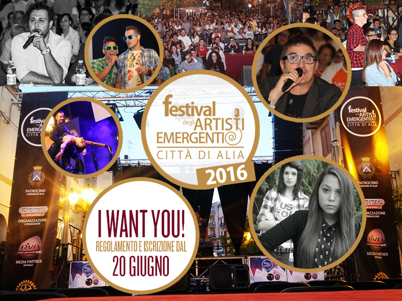 Festival degli Artisti Emergenti - Citt di Alia  ISCRIZIONI DA LUNEDI` 20 GIUGNO