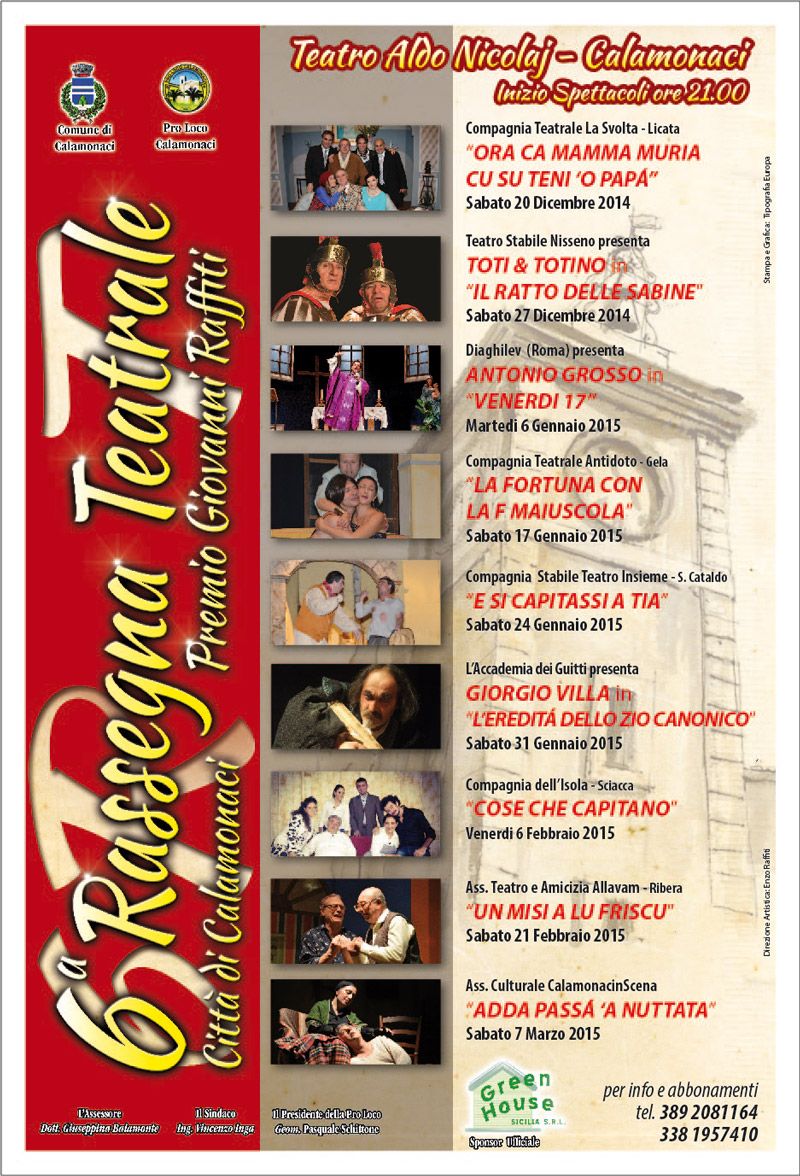 6° Rassegna di Teatro Dialettale Siciliano - Premio Giovanni Raffiti