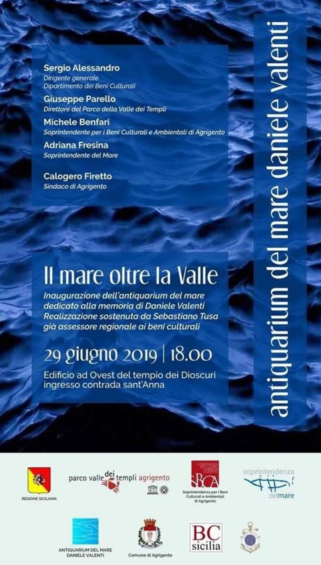Agrigento, inaugurazione Antiquarium del mare Daniele Valenti.