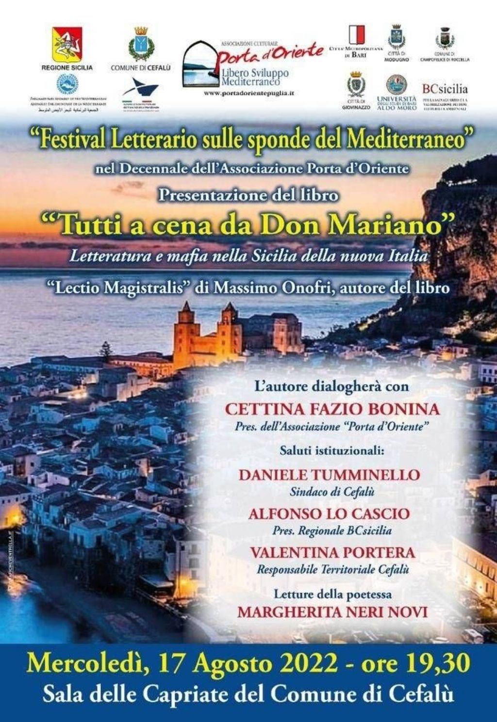 Cefalù, Festival Letterario sulle sponde del  Mediterraneo