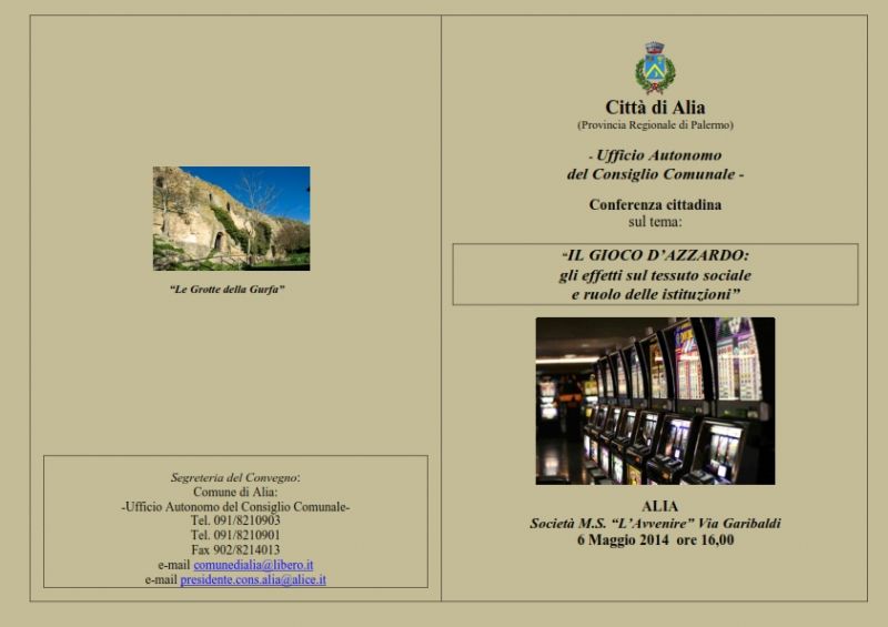 ALIA - PA - CONFERENZA SUL GIOCO D`AZZARDO