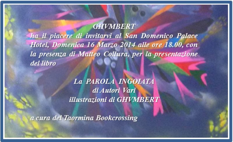 GHVMBERT INVITA ALLA PRESENTAZIONE DEL LIBRO
 