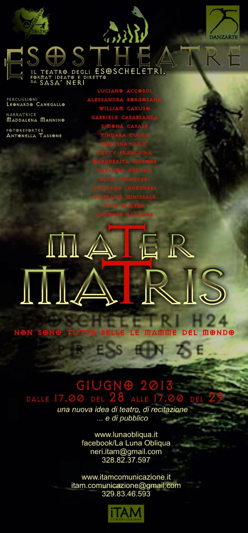 Teatro degli Esoscheletri, 24 ore in scena per l`evento finale "Mater Matris"