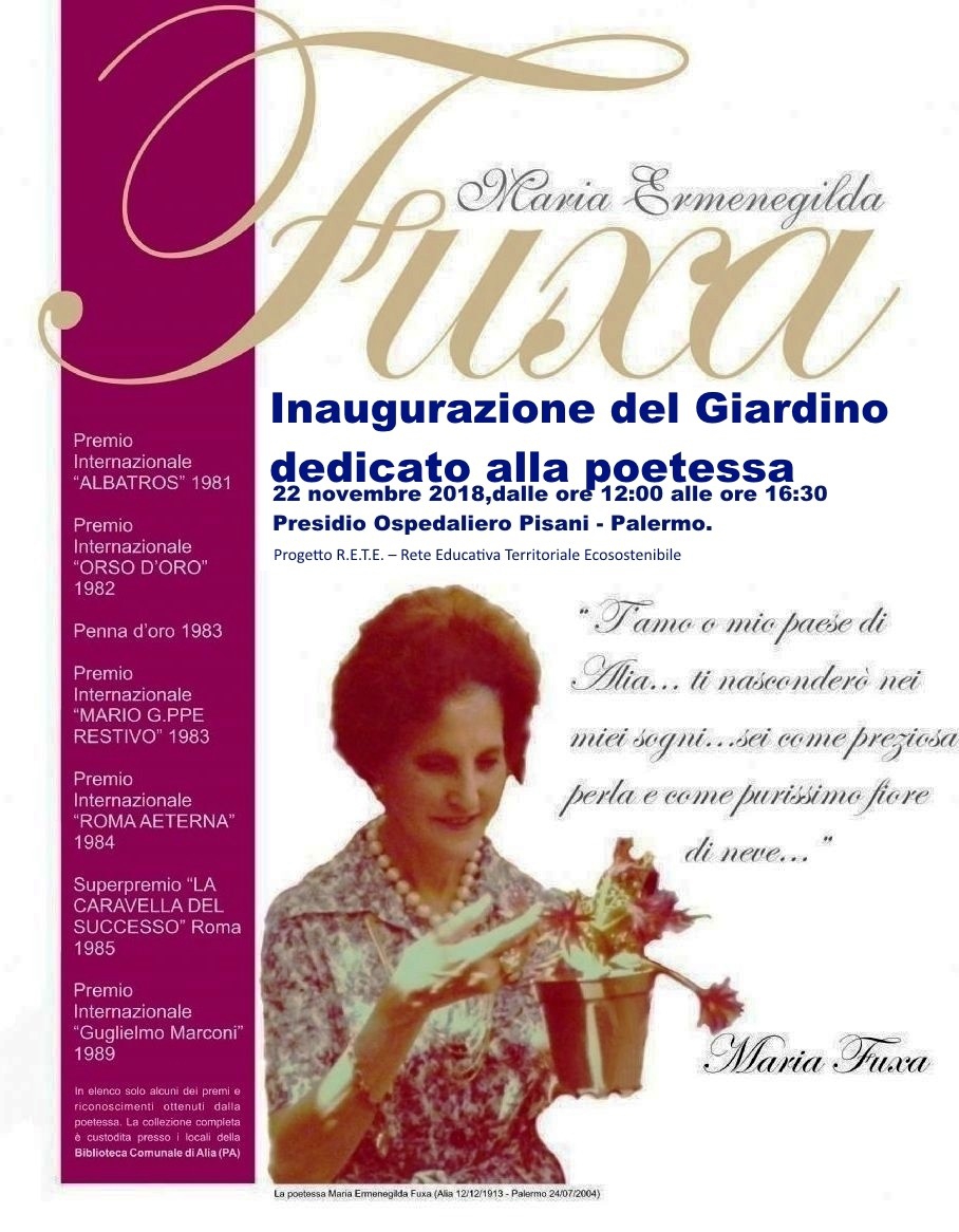 Palermo, inaugurazione giardino dedicato alla poetessa Maria Fuxa