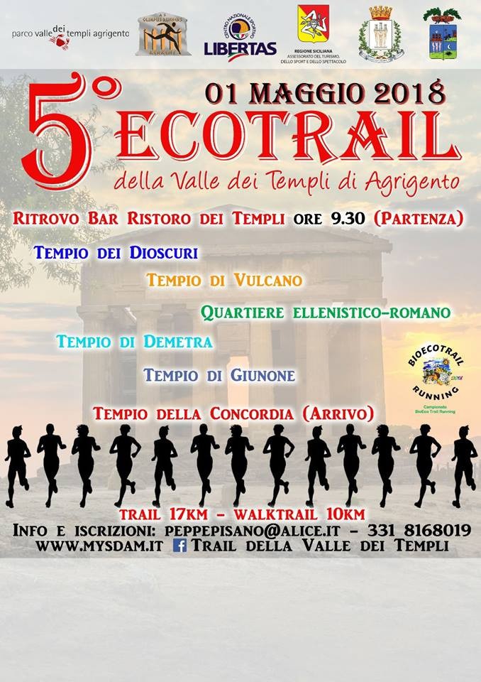 Podismo: Un 1° Maggio speciale di corsa per la Valle dei Templi di Agrigento con il BioEco Trail.