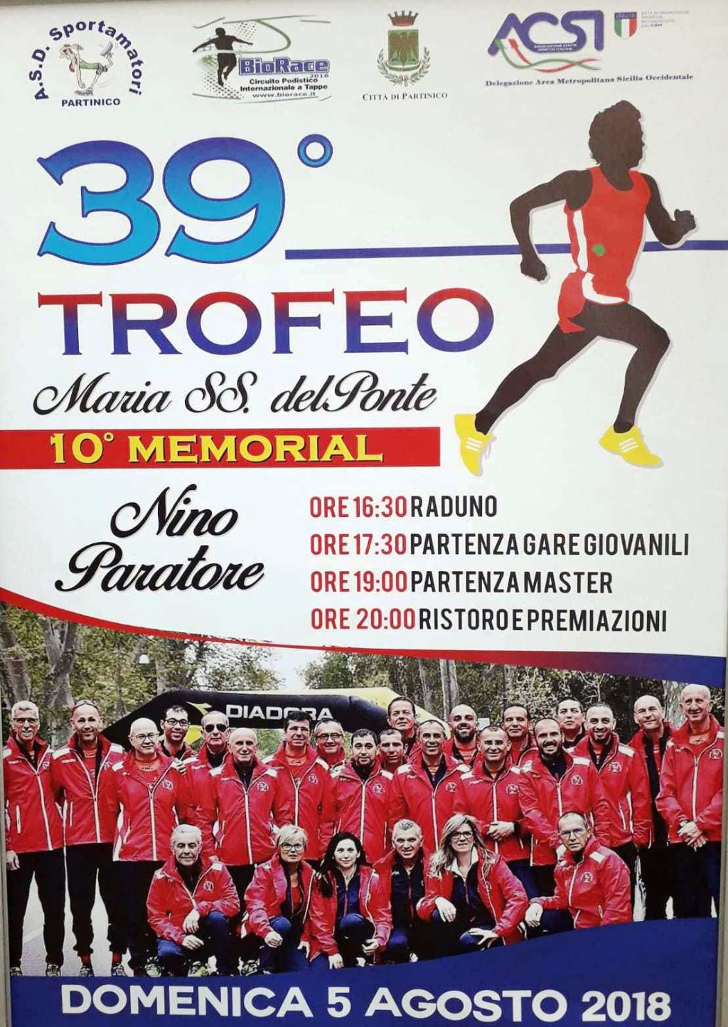 Podismo: A Partinico si corre il BioRace con la 39 edizione del Trofeo Podistico M.SS. del Ponte