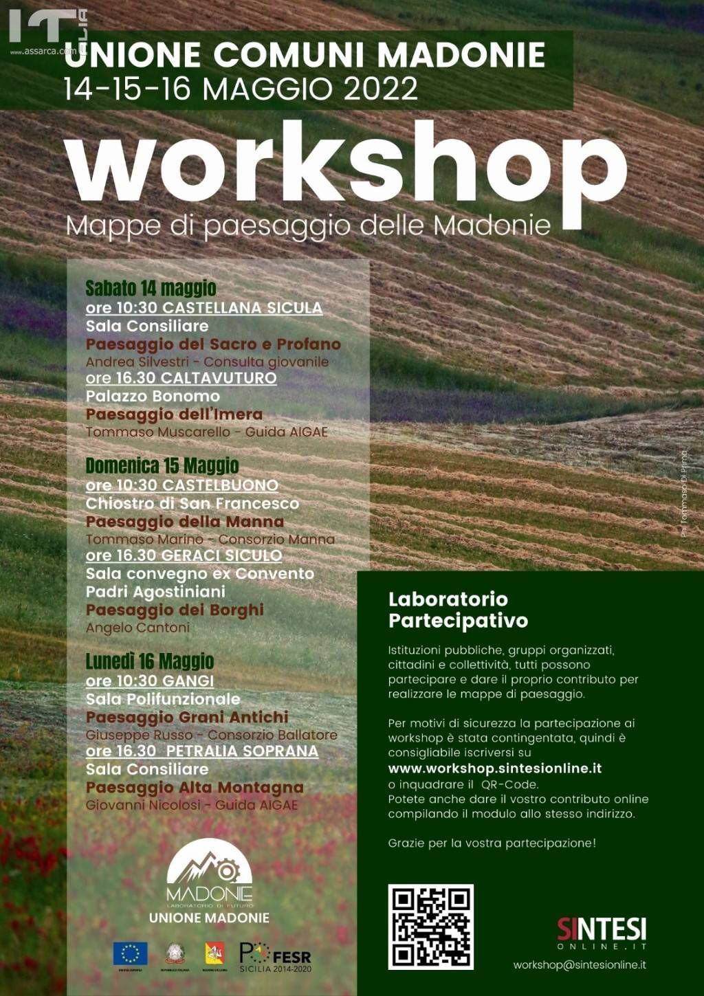 LUnione Madonie promuove un Workshop per realizzare delle Mappe di paesaggio delle Madonie