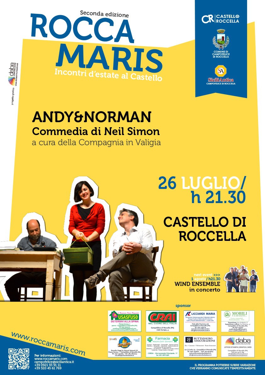 CAMPOFELICE DI ROCCELLA (PA) : La divertente commedia Andy&Norman di Neil Simon di scena a Roccamaris