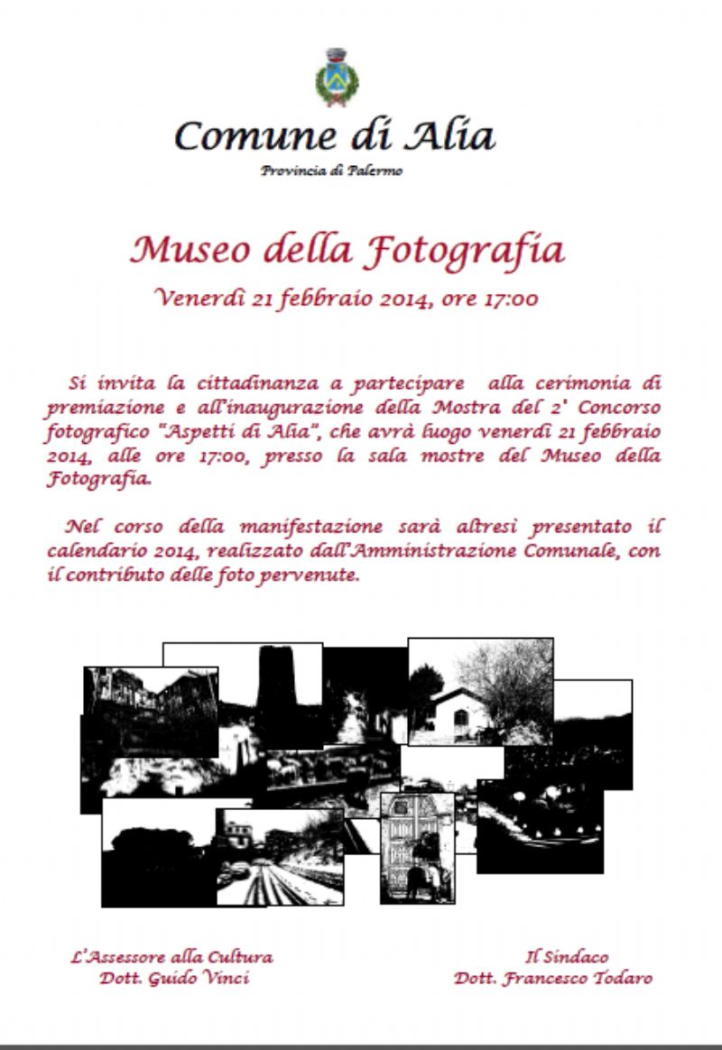 Mostra e Premiazione Concorso Fotografico Aspetti di Alia
