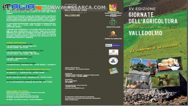 volantino delle giornate dell`agricoltura a Valledolmo non mancate