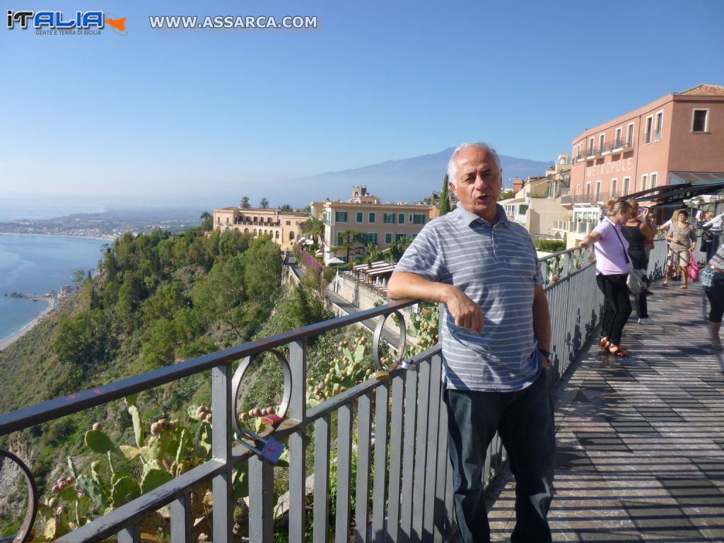 Franco Currao in gita a Taormina