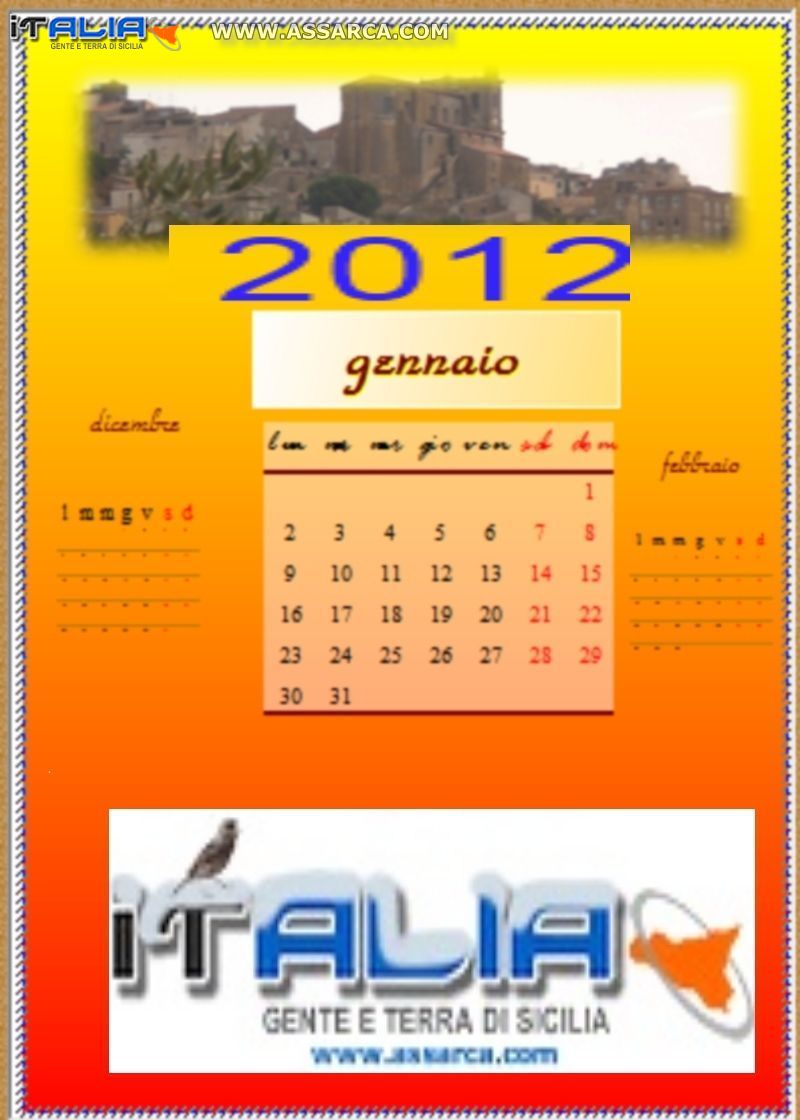 CALENDARIO ALIESE GENNAIO  DEL  2012