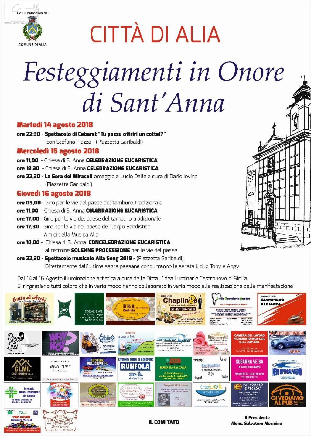 Programma Festeggiamenti in onore di Sant Anna.