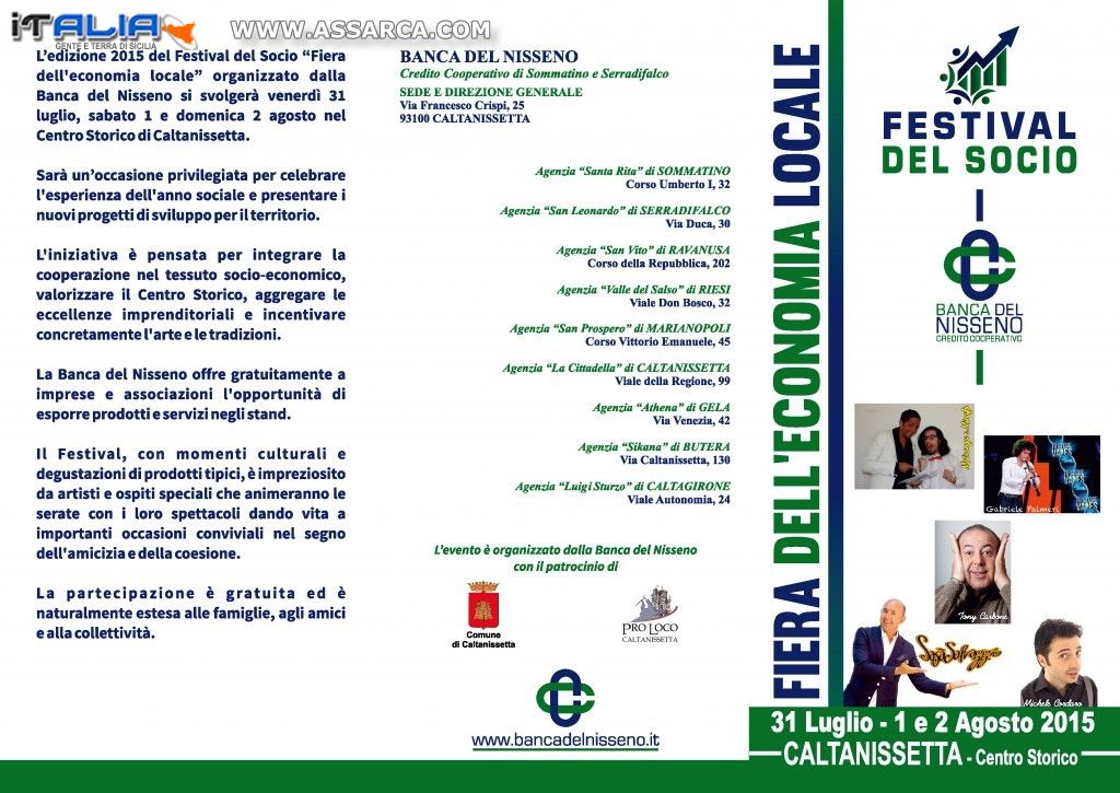 Il Programma ufficiale del Festival del Socio 2015