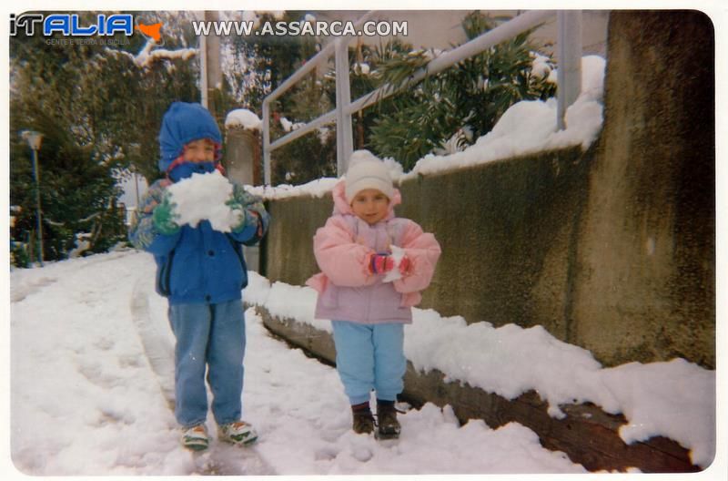 Luciano e  Fabiola  alle prese con la neve