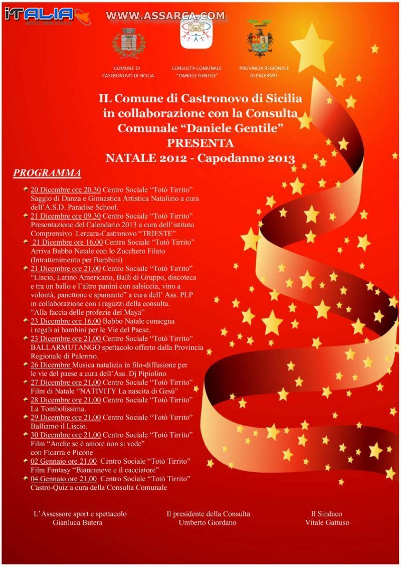 Programma "NATALE CASTRONOVO DI SICILIA 2012"