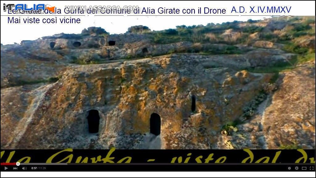 Grotte dellaGurfa  di Alia Girate con il drone