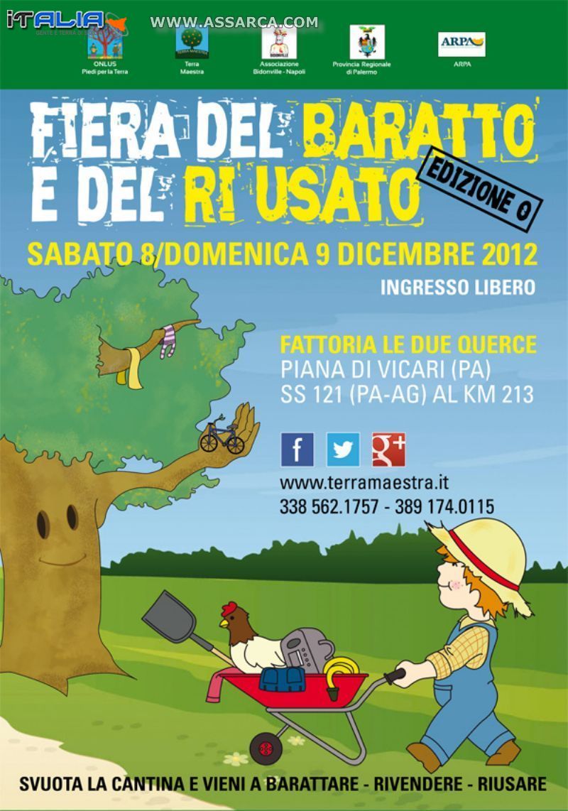 FIERA DEL BARATTO E DEL RI USATO, VICARI 8,9 DICEMBRE. VENITE A TROVARCI!