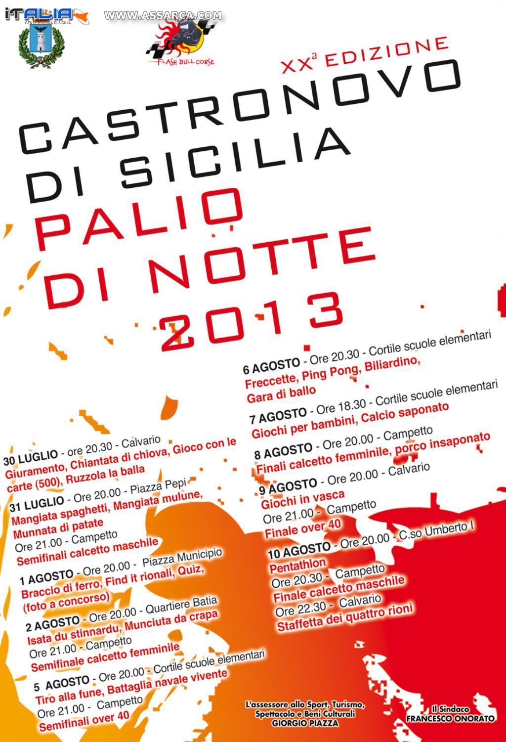 PALIO DI NOTTE 2013 - PROGRAMMA