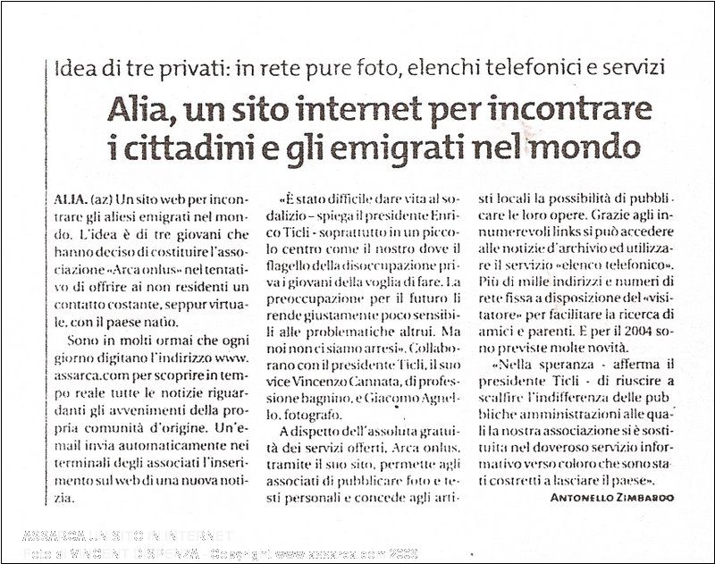 Assarca un Sito in Internet