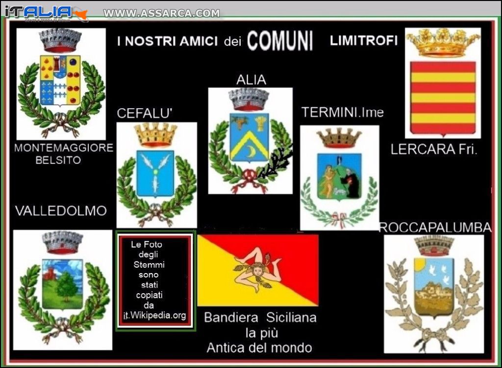 Gli Stemmi dei  Nostri Amic:i dei Comuni limitrofi Ad Alia