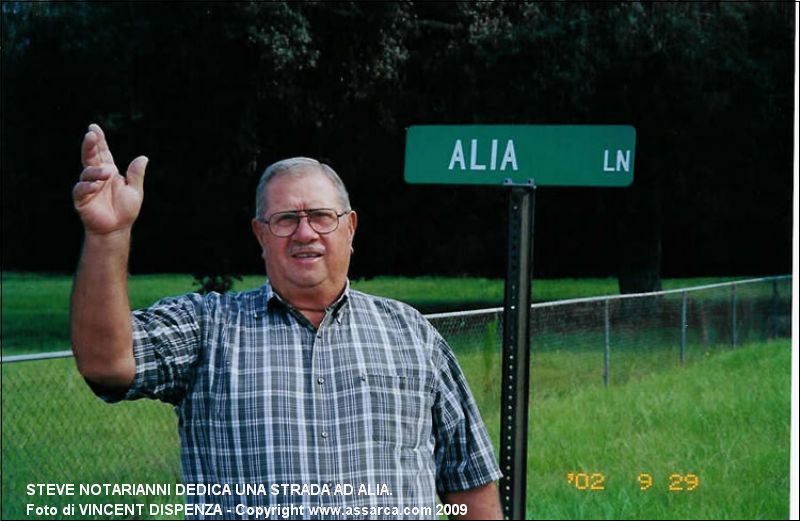Steve Notarianni dedica una strada ad Alia.
